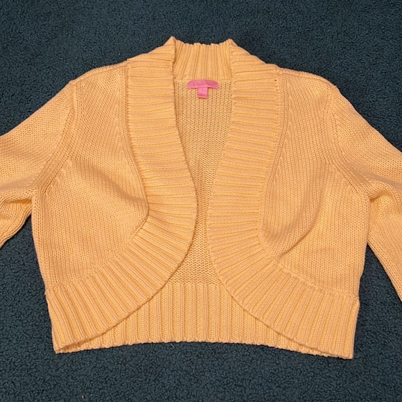 Lilly Pulitzer Cropped Yellow Open Cardigan - Picture 5 of 6